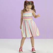Vestido Infantil Verão Cetim Fashion - Málagah