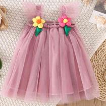 Vestido Infantil Verão com Flor