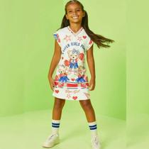 Vestido Infantil Verão em Fly Tech Super Girls Power - Kukiê Vestido Infantil Verão em Fly Tech Super Girls Power - Kukiê