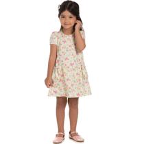 Vestido Infantil Verão Em Relive Flores Delicadas - Pic Nic