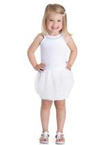 Vestido Infantil Verão em Tule Branco - Gueda