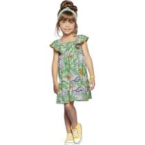 Vestido Infantil Verão Folhagens - Nanai