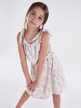 Vestido Infantil Verão Jacquard Floral Tam 6 a 12 - Kiki Xodó