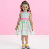 Vestido Infantil Verão Laços e Cinta Rosa - Málagah
