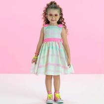 Vestido Infantil Verão Laços e Cinta Rosa Tam 4 a 12 - Málagah