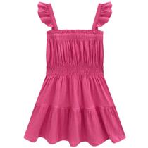 Vestido Infantil Verão Menina em Malha Wave Rosa - Infanti