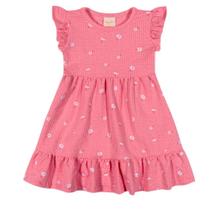 Vestido Infantil Verão Menina Flores Rosa - Angerô