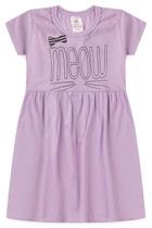 Vestido Infantil Verão Menina Meow - Lilás
