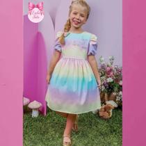 Vestido Infantil Verão Super Cetim Borboletas - Infanti
