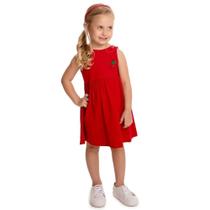 Vestido Infantil Verão Vermelho Moranguinho - By Gus Vestido Infantil Verão Vermelho Moranguinho - By Gus