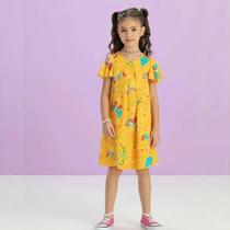 Vestido Infantil Verão Viscose Borboletas - Málagah