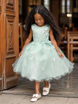 Vestido Infantil Verde Acqua Midi para Formatura e Festas de Luxo - no-brand Vestido Infantil Verde Acqua Midi para Formatura e Festas de Luxo - no-brand