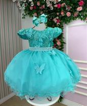 Vestido Infantil Verde Jardim Encantado para Festas - Maite