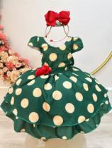 Vestido Infantil Verde Militar com Broche de Flor para Festas Vestido Infantil Verde Militar com Broche de Flor para Festas