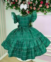 Vestido Infantil Verde Natal Natalino