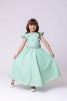 Vestido Infantil Verde Oliva Longo para Formatura Dama de Honra Luxo Festas Vestido Infantil Verde Oliva Longo para Formatura Dama de Honra Luxo Festas
