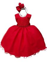 Vestido Infantil Vermelho Com Strass Perfeito Para o Natal Princesa Casamento Daminha