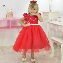 Vestido infantil Vermelho Daminha de Casamento Princesa