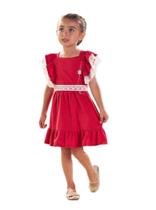 Vestido Infantil Vermelho Ensaio de Natal Luxo Kiki Xodó 2100095