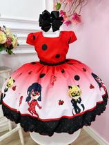 Vestido Infantil Vermelho Lady e o Gato Luxo