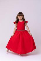 Vestido Infantil Vermelho Longo para Formatura Dama de Honra Luxo Festas