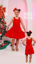 Vestido infantil Vermelho Natal Festa ano novo alça