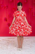 Vestido Infantil Vermelho Natal Juvenil Midi Menina Modinha Blogueirinha