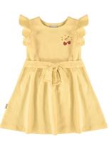 Vestido Infantil Vermelho Social Evasê Texturizado Malwee Kids Manga Curta Babadinho