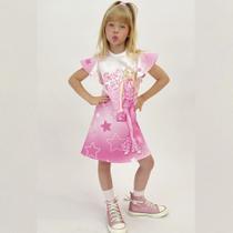 Vestido Infantil Vestido em fly tech Barbie Tam 6 a 12 - Infanti