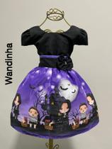 Vestido infantil wandinha preto