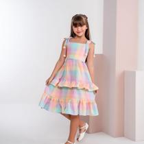 Vestido infantil xadrez feminino - tamanho m