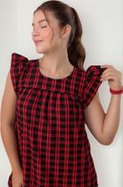 Vestido Infantil Xadrez Grande Preto Com Vermelho Vestido Infantil Xadrez Grande Preto Com Vermelho