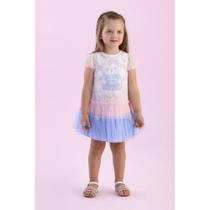 Vestido Infatntil Belle Rose Estampa Ursinha Saia em Tule - Petit Cherie