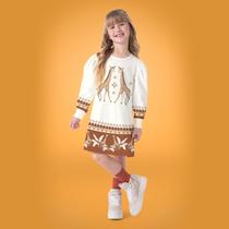 Vestido Inverno Girafas KYLY Cor:Off WhiteTamanho:14