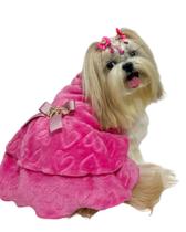 Vestido Inverno Pet Pink Fleece Roupa De Cachorro E Gato Vestido Inverno Pet Pink Fleece Roupa De Cachorro E Gato