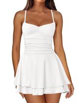 Vestido IWD Spaghetti Strap Mini para mulheres branco GG Small