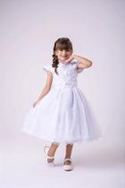 Vestido Jardim Encantado Branco com Apliques em Borboletas