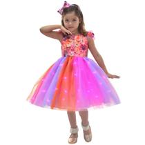 Vestido Jardim Encantado com LED e Lindo Laço de Cabelo Vestido Jardim Encantado com LED e Lindo Laço de Cabelo