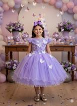 Vestido Jardim Encantado Lilás Marie Jardim das Borboletas Jardim das Fadas