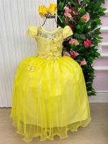 Vestido Jardim Encantado Longo com Borboletas Amarelo