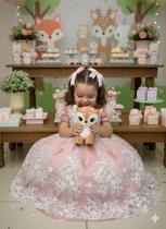 Vestido Jardim Encantado Realeza Rose Renda Branca Luxo Marie