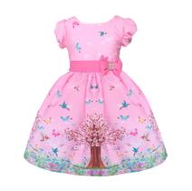 Vestido Jardim Encantado Rosa Festa Infantil Temática Vestido Jardim Encantado Rosa Festa Infantil Temática