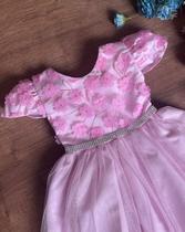 Vestido jardim encantado rosa lilas azul 1 ano a 3 aninhos