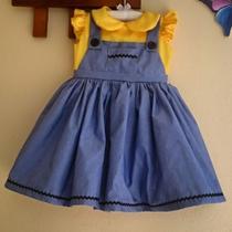 Vestido jardineira infantil