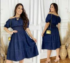 Vestido jeans ciganinha Vestido jeans ciganinha