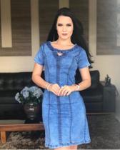 Vestido jeans com elastano.