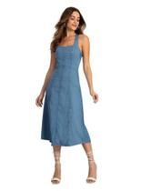 Vestido jeans com recortes lunender 20733