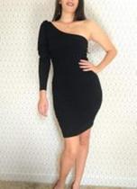 Vestido jeans curto cavado tamanho único