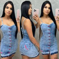 Vestido Jeans Curto Colado justo com lycra Moda Blogueira