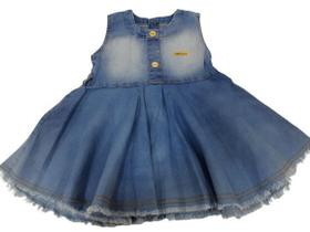 Vestido Jeans Curto Luxo Bebe Menina Verão Katita Kids 2278